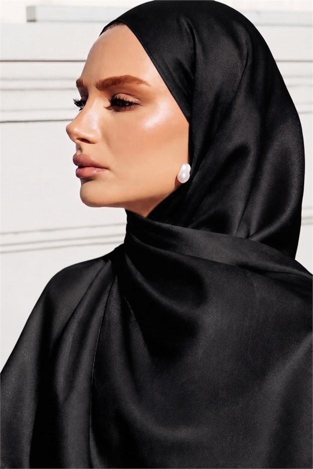 İpek Organze Abiye Şal SİYAH 105