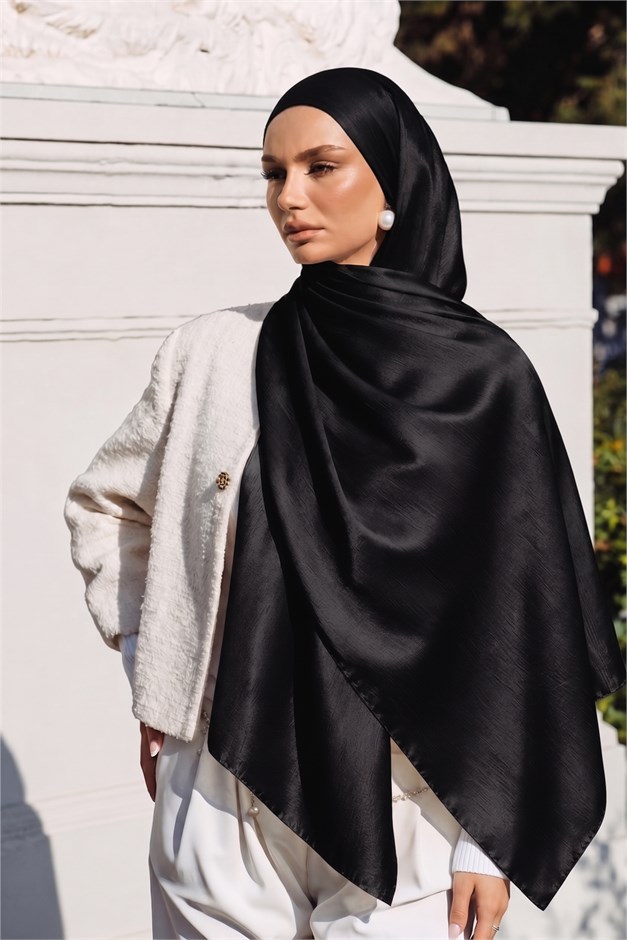 İpek Organze Abiye Şal SİYAH 105