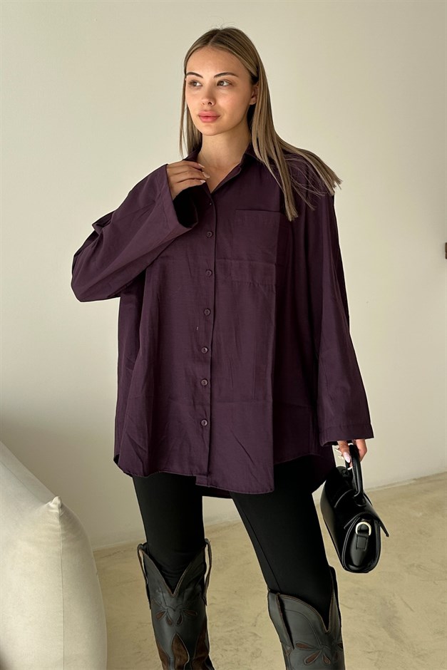 قميص قطني فضفاض بأكمام إسبانية دامسون 9365