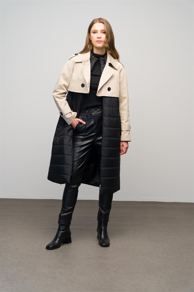 Quilted Combined Water Repellent Trench Coat IVORY 6619