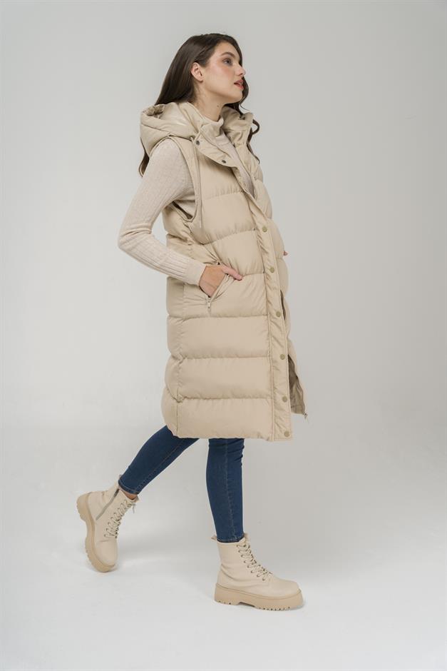 Kapüşonlu Fermuar Kapamalı Şişme Yelek TAŞ 8225