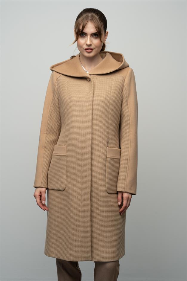 معطف غارني بغطاء رأس ونقشة رقاقة مفصلة كامل 3022