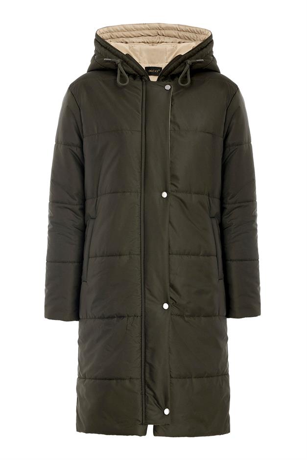 معطف غارني مبطن بغطاء للرأس ومفصل يمين 6782