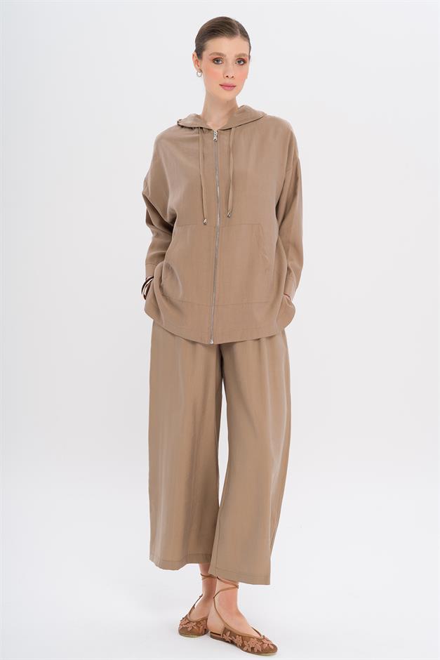 Hooded Casual Modal Two-Piece Suit CAMEL 9294-TK