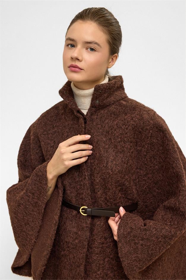 بونشو سميك بحزام قهوة 3154