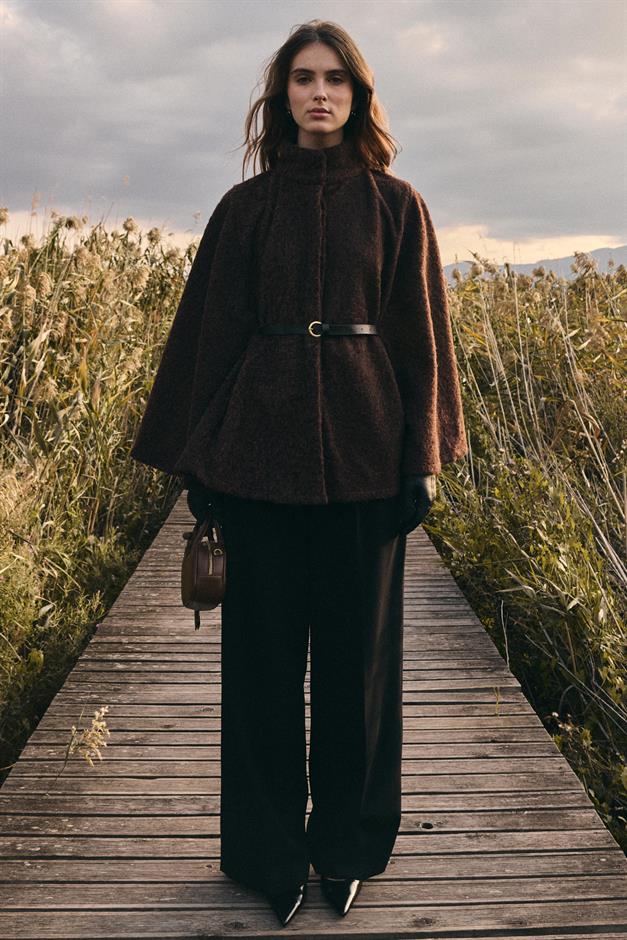 بونشو سميك بحزام قهوة 3154