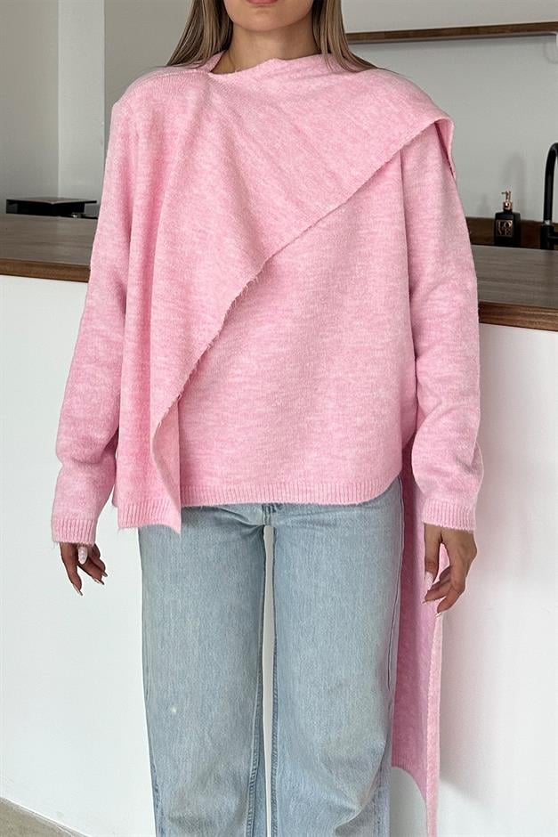 Self-Wrap Knitted Sweater HORNS 8266