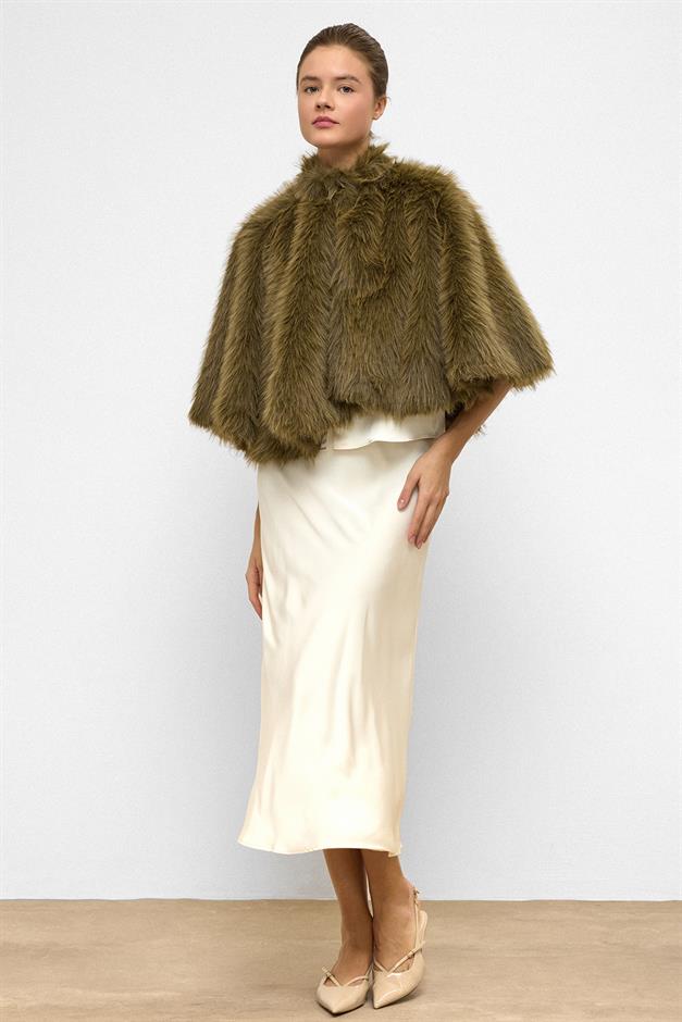 Kısa Suni Kürk Panço HAKİ 1013