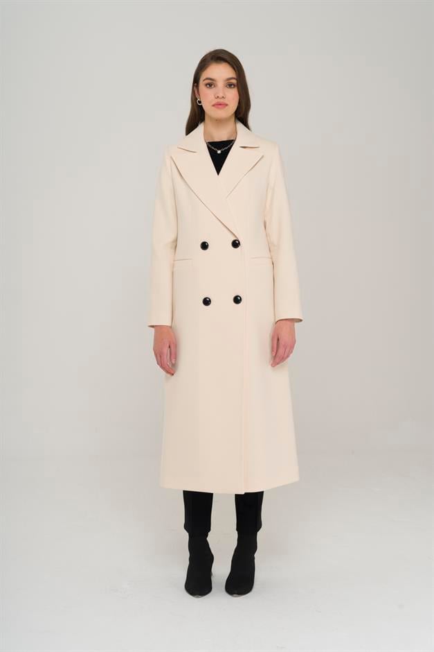 Double-breasted Mid-Length Coat IVORY 3913