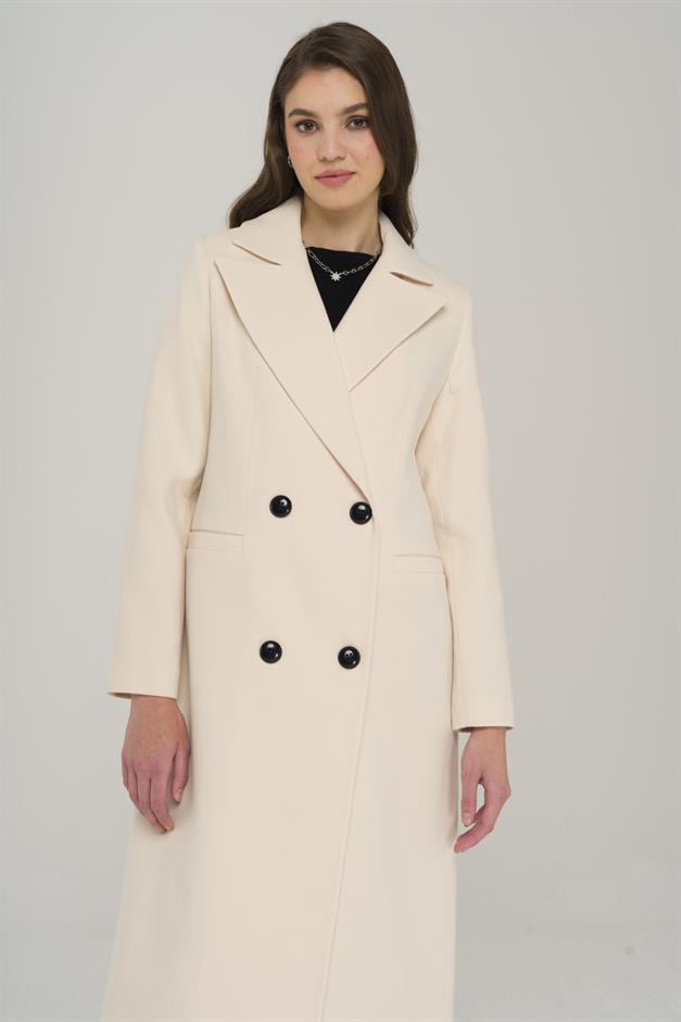 Double-breasted Mid-Length Coat IVORY 3913