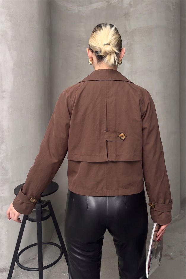 Kruvaze Oversize Ceket KAHVE 8278