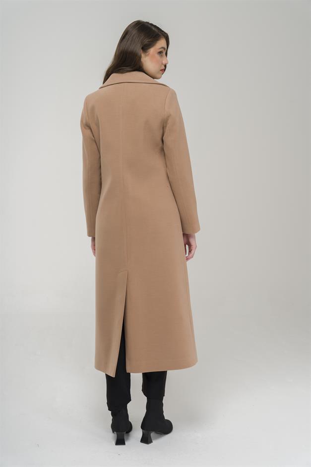 Mono Collar Flap Pocket Long Coat CAMEL 3918