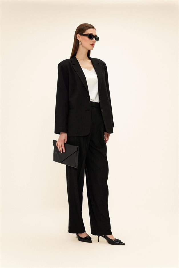 Mono Yaka Oversize Blazer Ceket BLACK 8262
