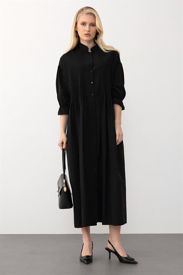 Loose Dress with Ribbed Detail BLACK 9285-E