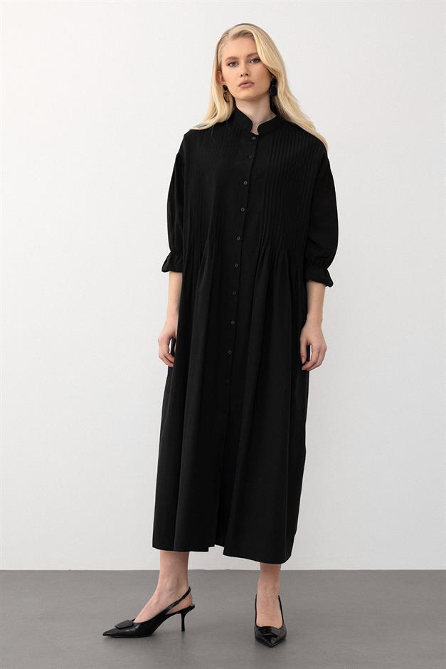 Loose Dress with Ribbed Detail BLACK 9285-E