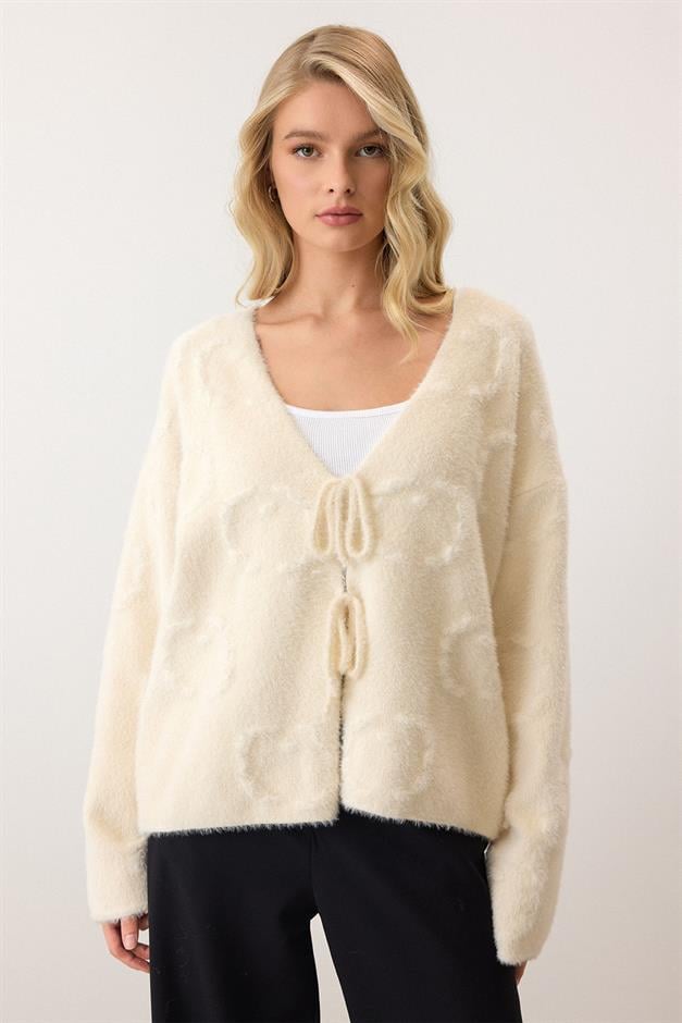 كارديجان محبوك ناعم برباط أمامي وحدة التحكم الإلكترونية 8267