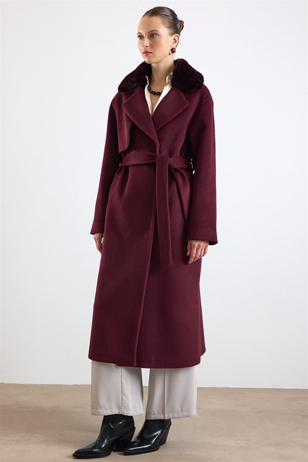 Oversize Çıkabilen Kürklü Düşük Kol  Kaban MÜRDÜM 3178