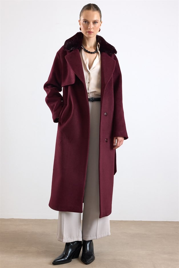Oversize Çıkabilen Kürklü Düşük Kol  Kaban MÜRDÜM 3178