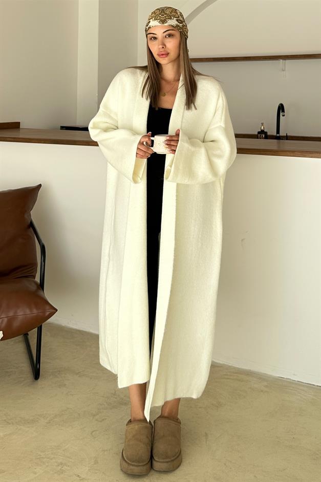 Oversize Thick Knit Long Cardigan IVORY 8274
