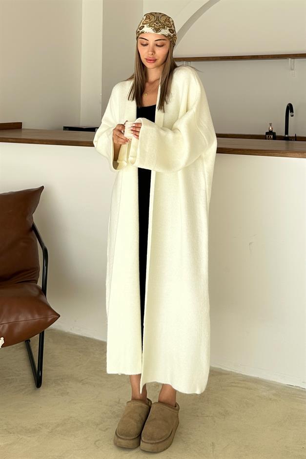 Oversize Thick Knit Long Cardigan IVORY 8274