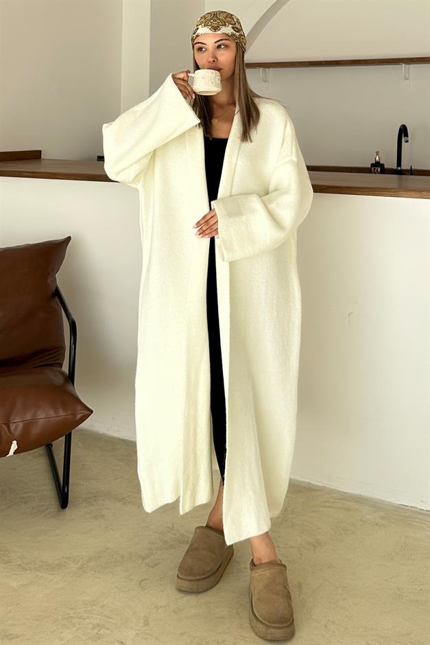 Oversize Thick Knit Long Cardigan IVORY 8274