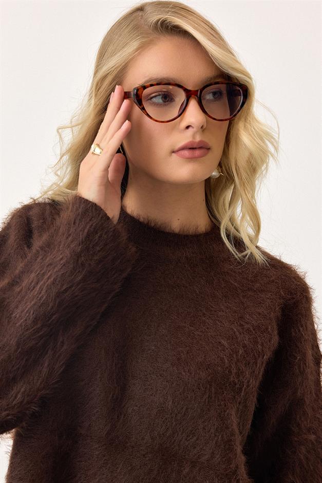 Oversize Fluffy Soft Sweater COFFEE 8270