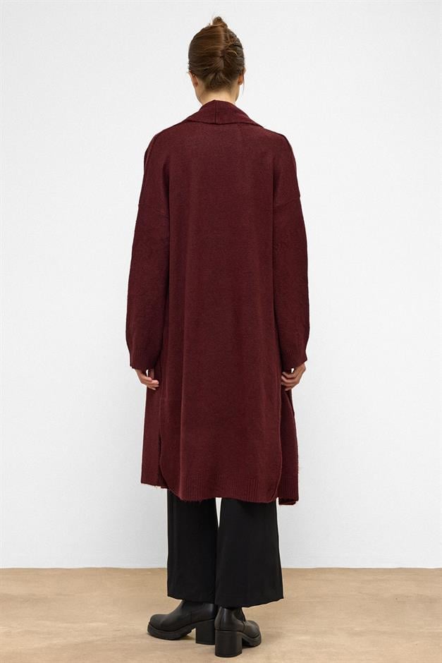 كارديجان محبوك طويل كبير الحجم حافة 8271