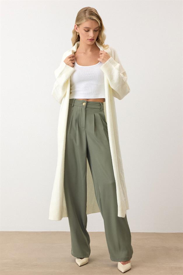 Oversize Long Knit Cardigan IVORY 8271