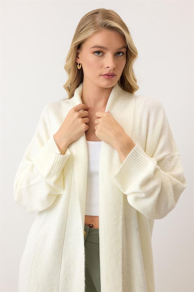 Oversize Long Knit Cardigan IVORY 8271