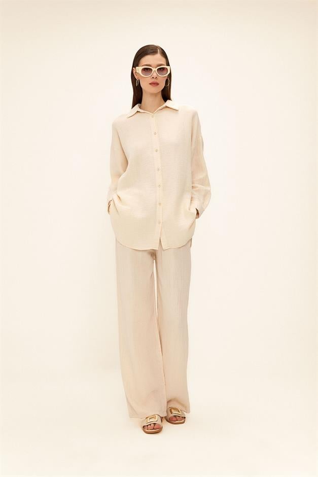 Trousers Shirt Cotton Casual Suit IVORY 9311-TK