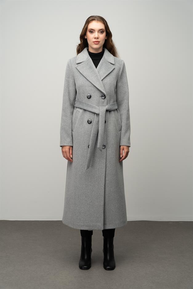 Double-Breasted Exclusive Coat with Punto Detail A.GRI 3055