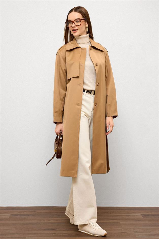 Comfortable Fit Water Repellent Trench Coat with Punto Stitching Detail K. KAMEL 6769