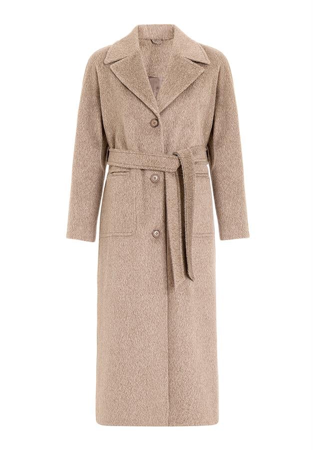 معطف من الموهير بأكمام راجلان وخصر مربوط عمر 3156