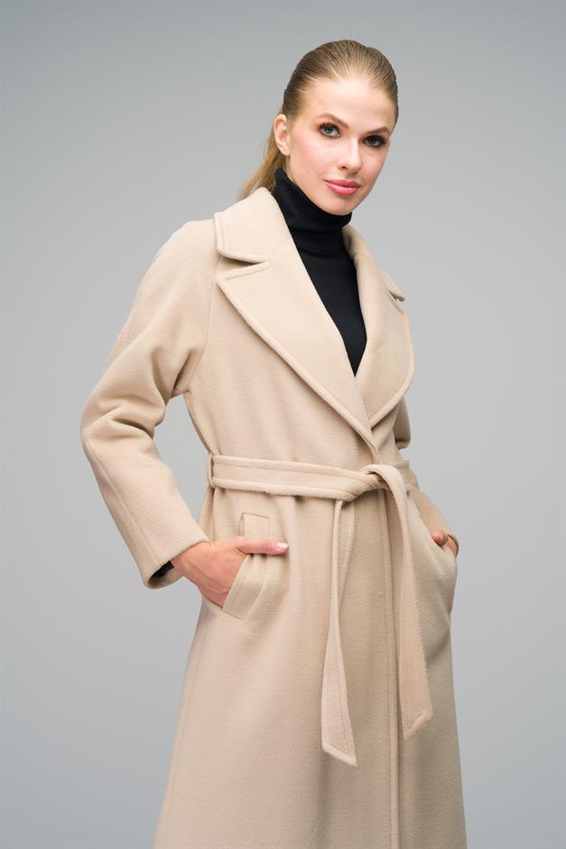 Raglan Sleeve Snap Closure Maxi Coat IVORY 3063-Y