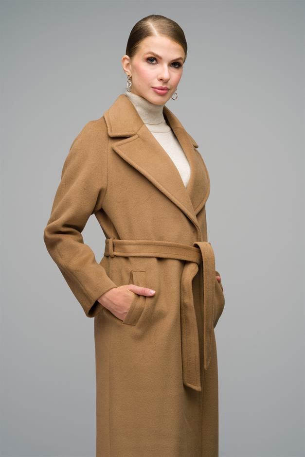 Raglan Sleeve Snap Closure Maxi Coat K. KAMEL 3063-Y