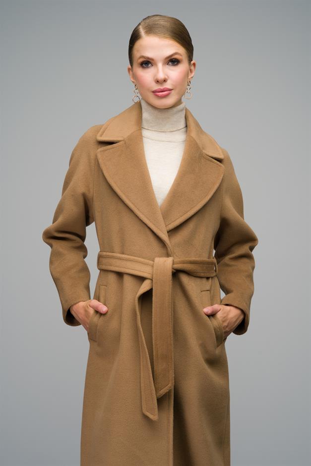 Raglan Sleeve Snap Closure Maxi Coat K. KAMEL 3063-Y