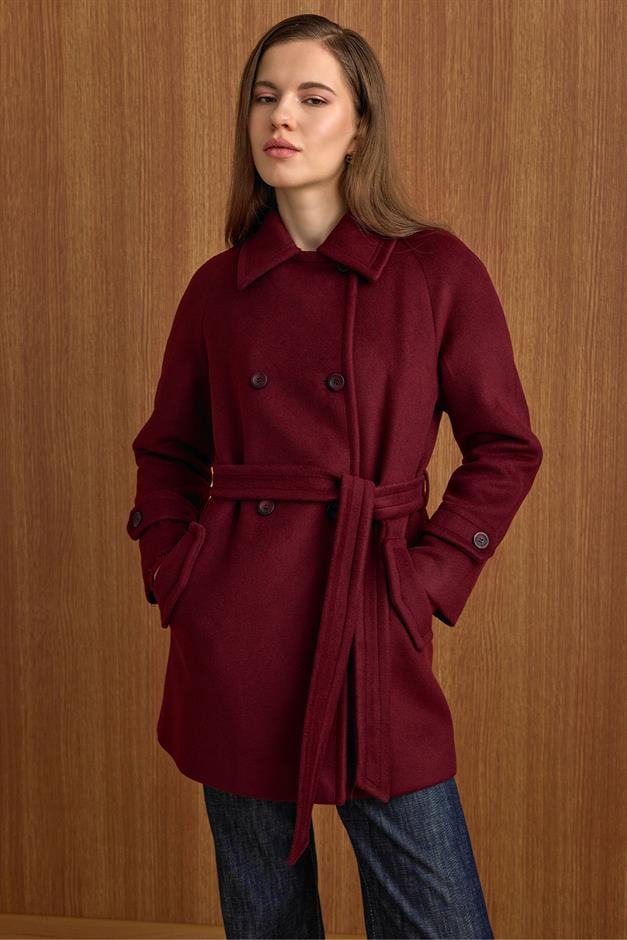 Reglan Kol Kruvaze Kısa Kaban MÜRDÜM 3150