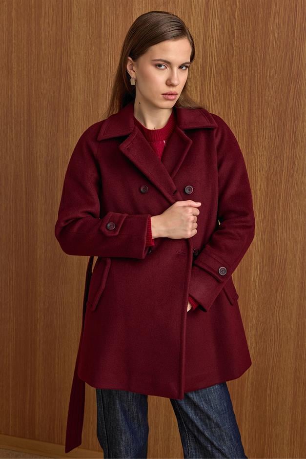 Reglan Kol Kruvaze Kısa Kaban MÜRDÜM 3150