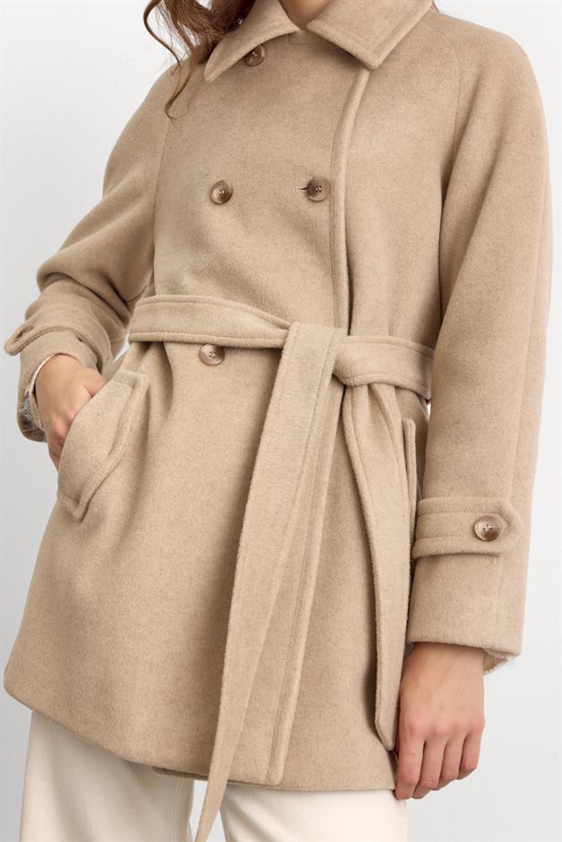 Reglan Kol Kruvaze Kısa Kaban TAŞ 3150