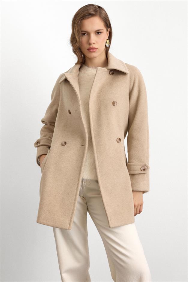 Reglan Kol Kruvaze Kısa Kaban TAŞ 3150