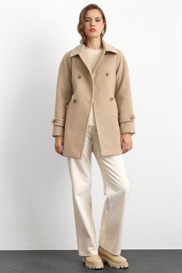 Reglan Kol Kruvaze Kısa Kaban TAŞ 3150