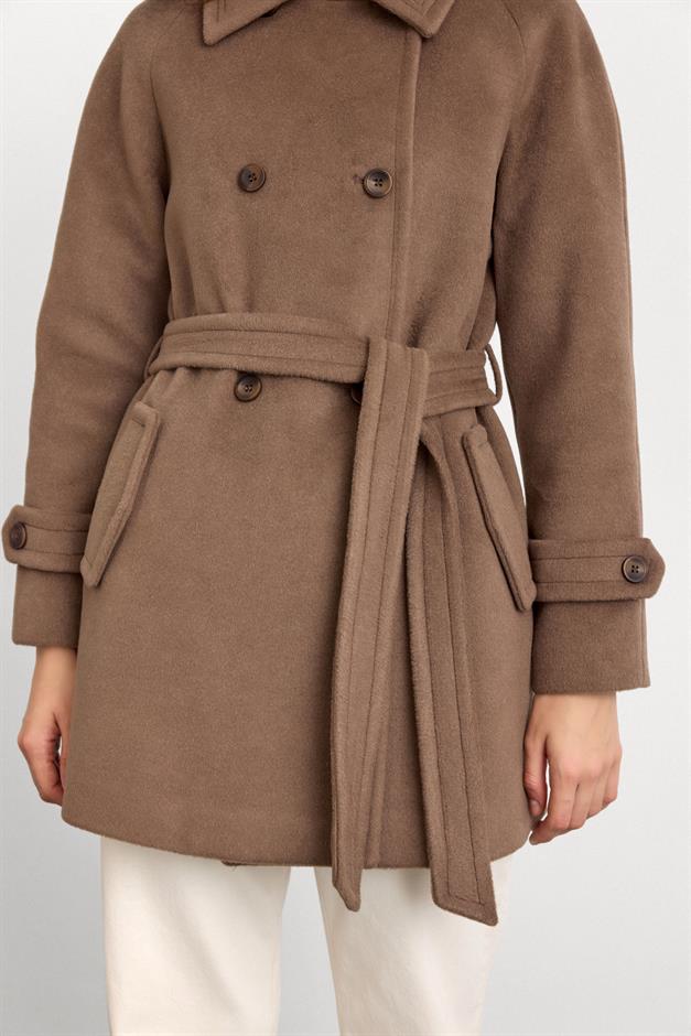 Reglan Kol Kruvaze Kısa Kaban VİZON 3150