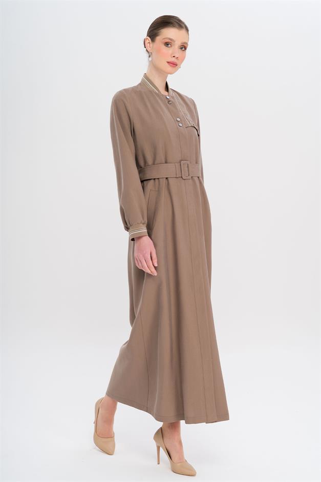 Ribana Detaylı Astarsız Modal Pardesü A.KAHVE 6744