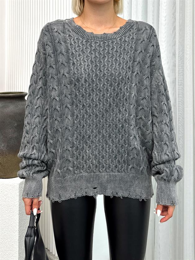 Hair Knitted Vintage Skirted Casual Knitwear Sweater HARD COAL 8239