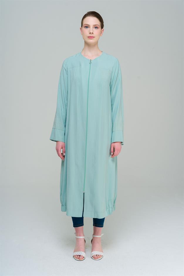 تنورة مجمعة مطرزة بتفاصيل ورقبة دائرية وغطاء رأس غير مبطن مثل 6589