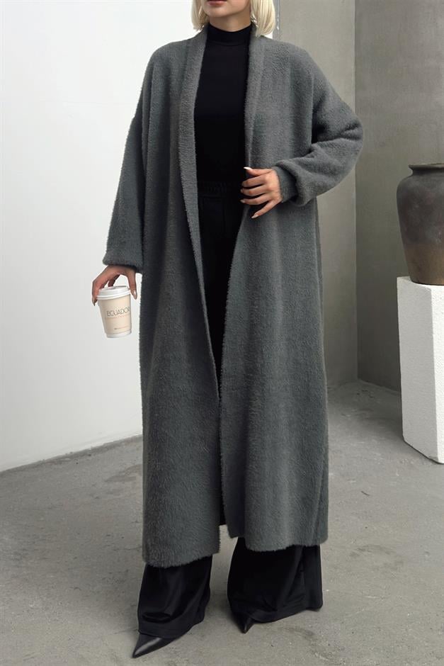 Long Loose Knit Cardigan HARD COAL 8245