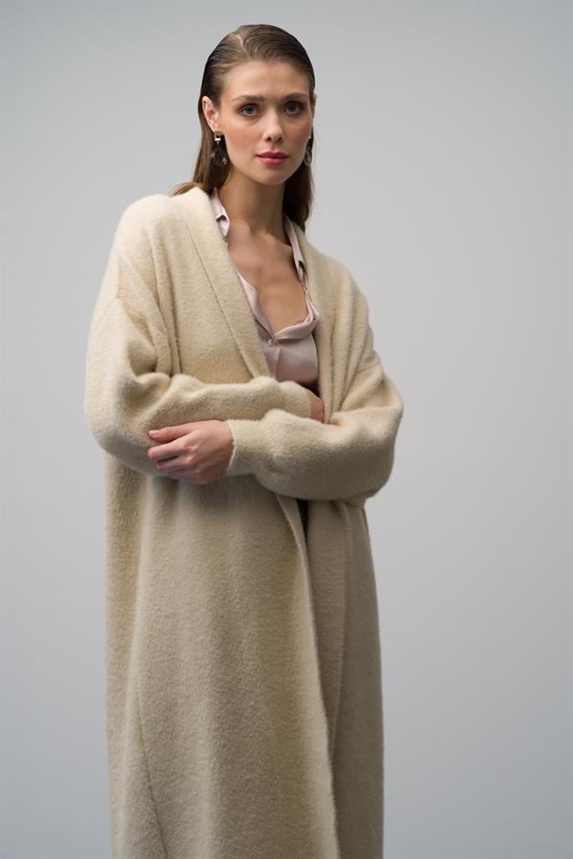 Long Loose Knit Cardigan IVORY 8245