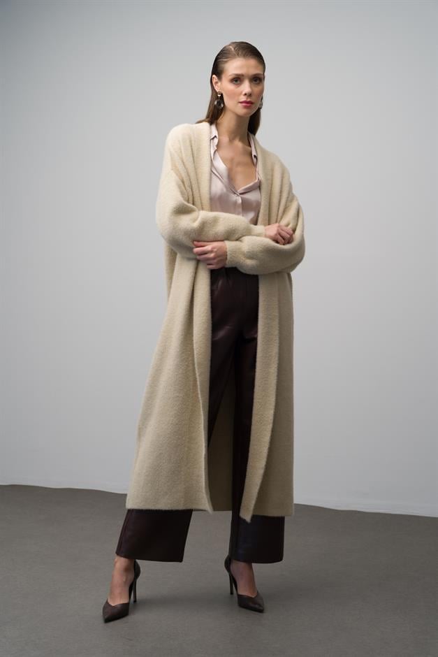 Long Loose Knit Cardigan IVORY 8245