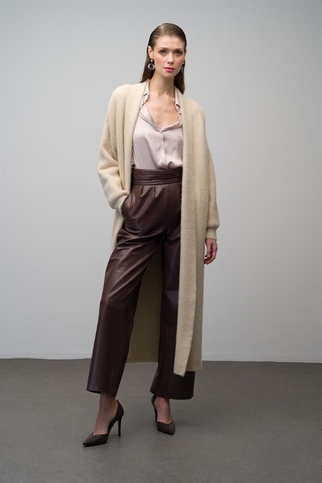 Long Loose Knit Cardigan IVORY 8245