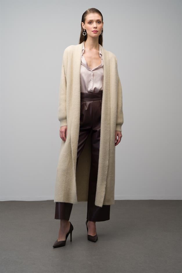 Long Loose Knit Cardigan IVORY 8245